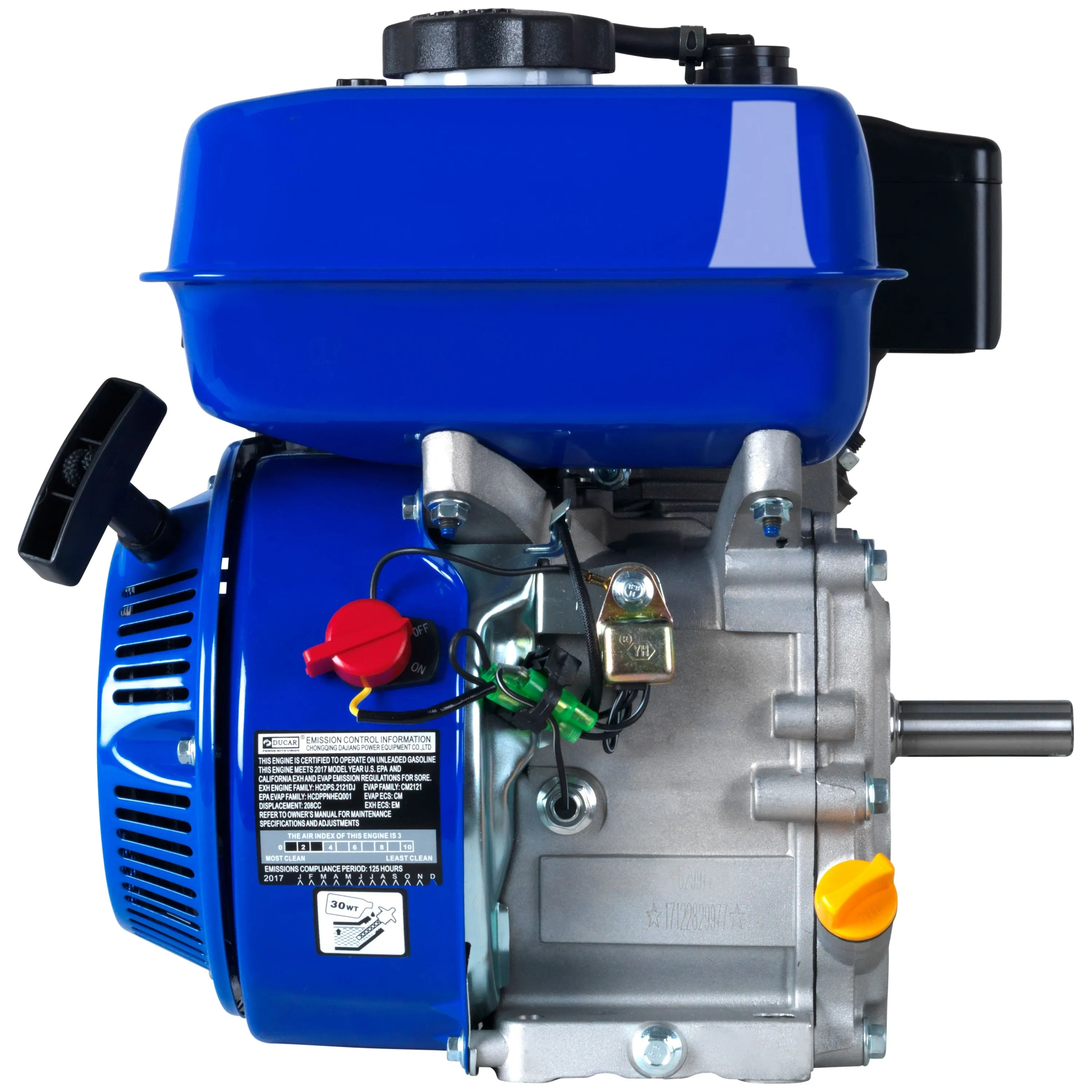 DuroMax XP7HP 208cc 3/4" Shaft Recoil Start Horizontal Gas Powered Engine
