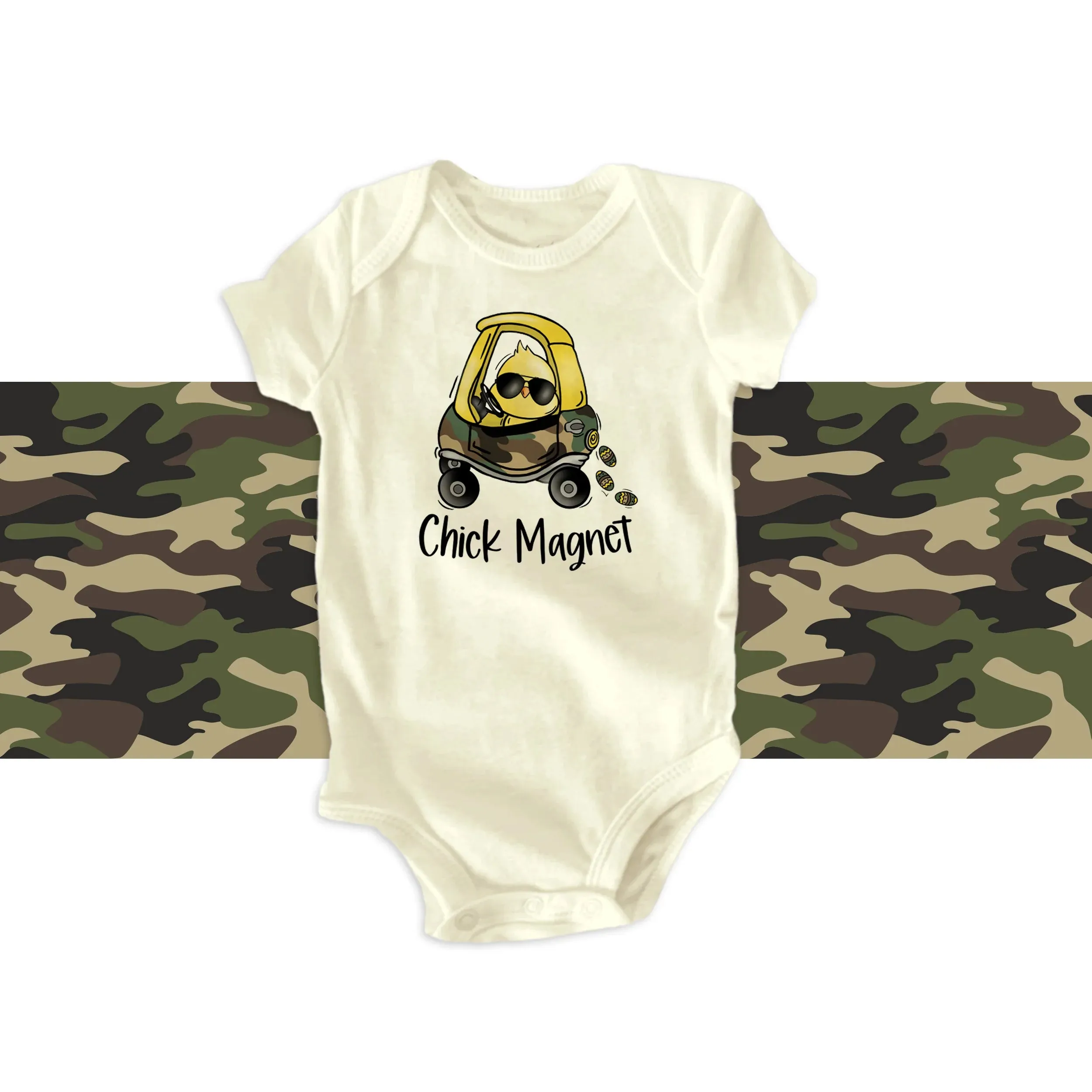 Easter gift from baby | chick magnet camo Easter bodysuit for baby