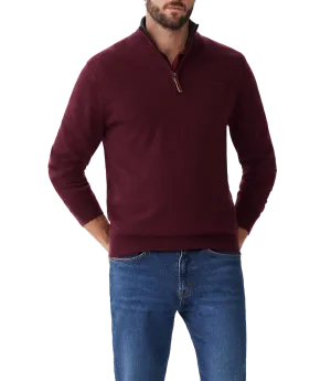 Ernest Sweater - 1/4 Zip -  Burgundy