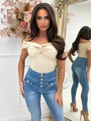 FARRAH NUDE TWIST BODYSUIT