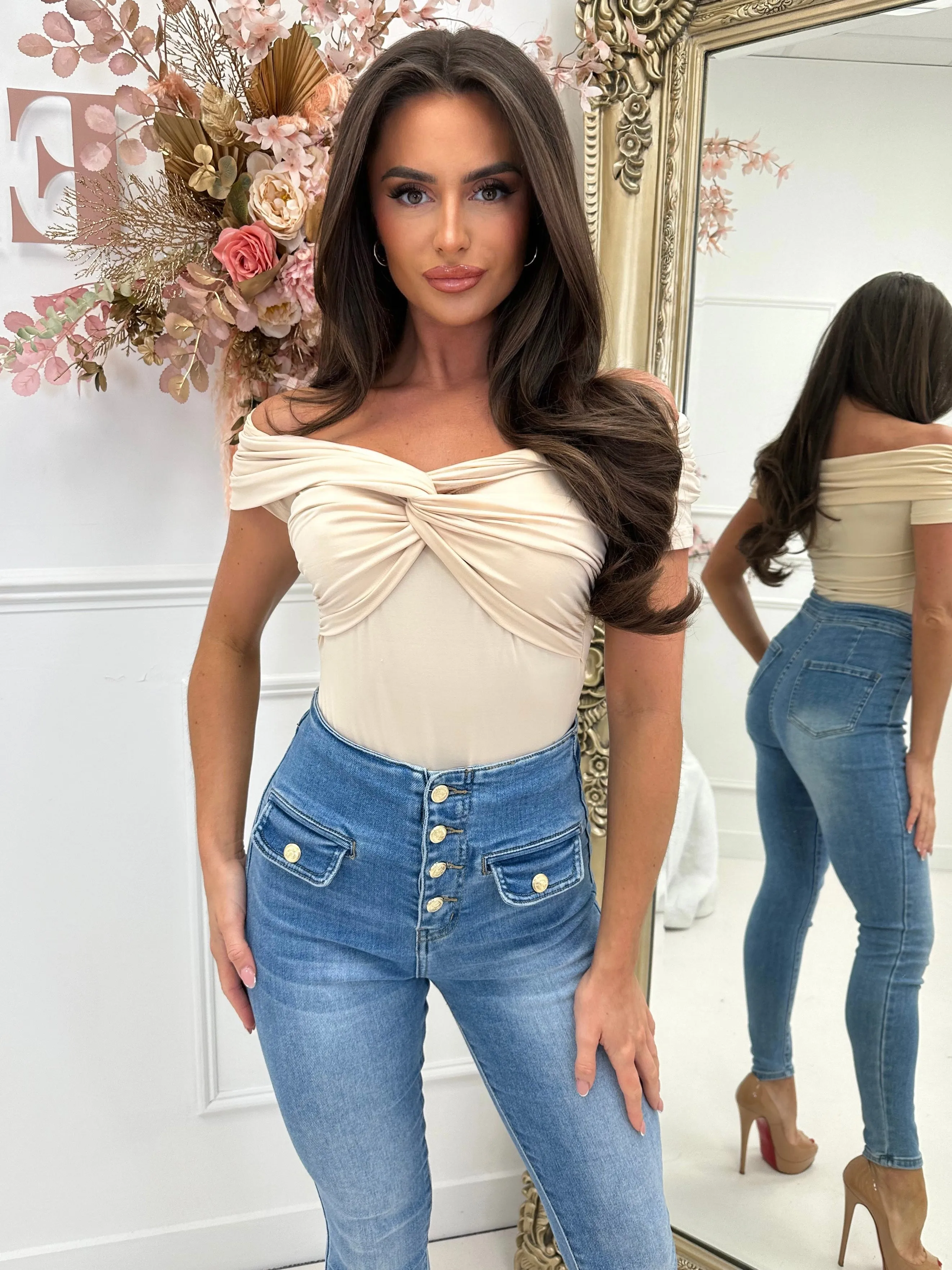 FARRAH NUDE TWIST BODYSUIT