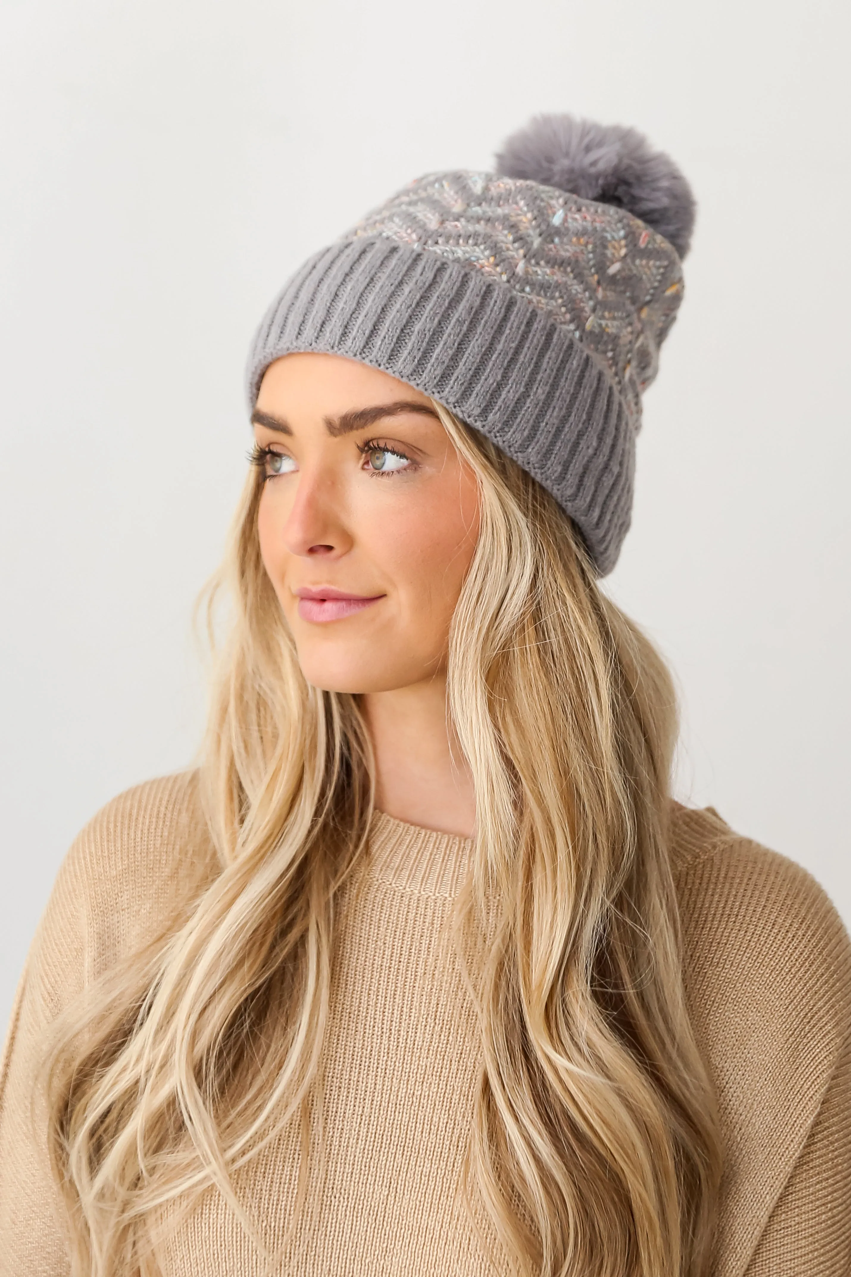 FINAL SALE - Ski Slope Pom Pom Beanie - DOORBUSTER
