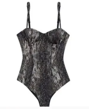 Fleur Du Mal Snake Print Bodysuit (L)