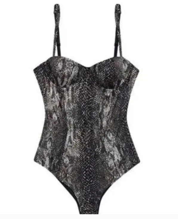 Fleur Du Mal Snake Print Bodysuit (L)