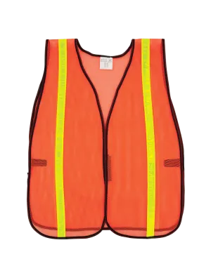 FrogWear® HV Enhanced Visibility Orange Economy Mesh Safety Vest with Reflective - GLO-10-O-1IN