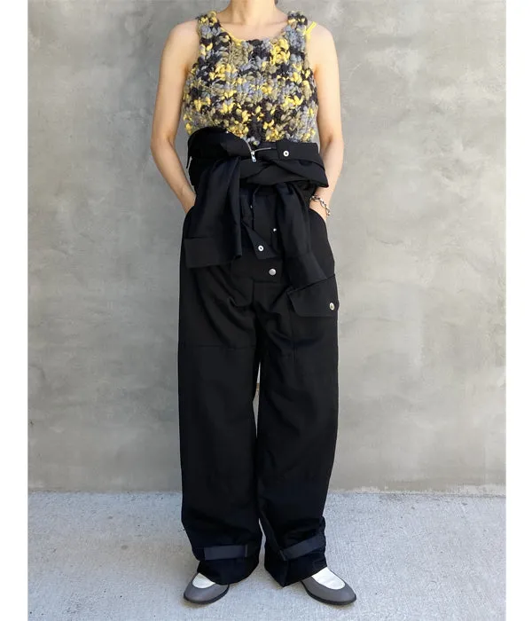 FUMIKA_UCHIDA/SPACE DYED HAND KNITTED VEST(GRY×BEIGE×YEL)