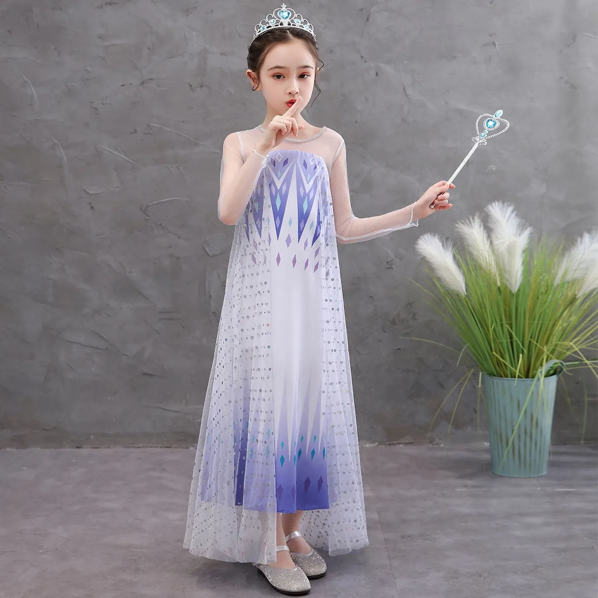Girls Princess Dress Frozen Costume Elsa Dresses for Christmas with Accessories