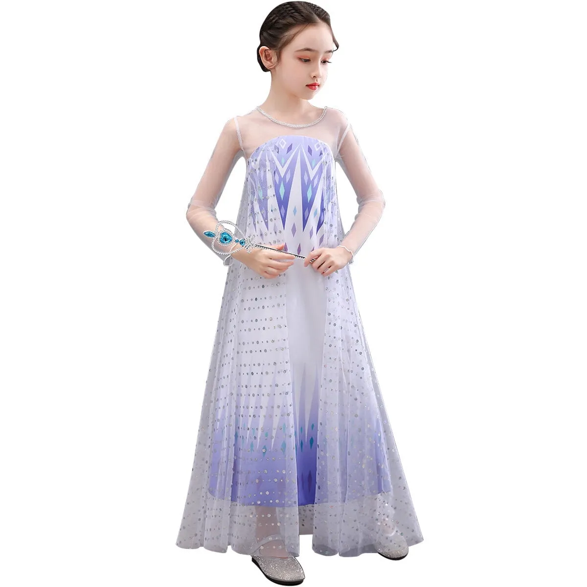 Girls Princess Dress Frozen Costume Elsa Dresses for Christmas with Accessories