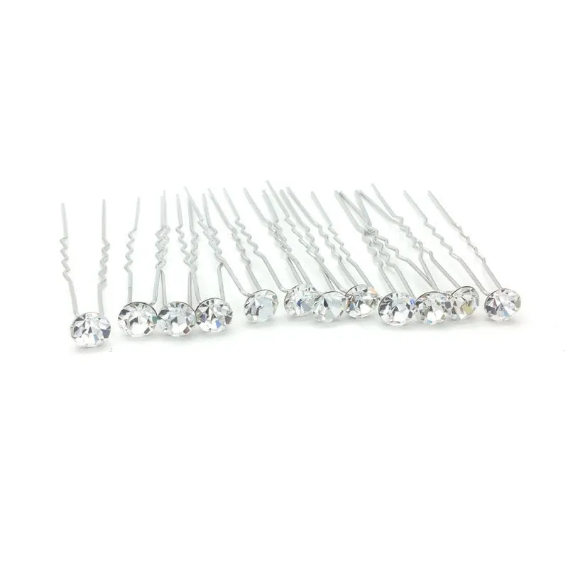 HAIR PINS - SPARKLING CRYSTALS - PACK OF 2