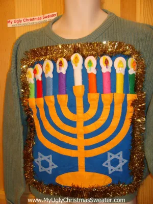 Hanukkah Sweater Giant Menorah (j81)