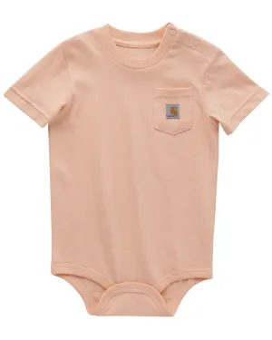 Infant Short-Sleeve Pocket Bodysuit - Tropical Peach