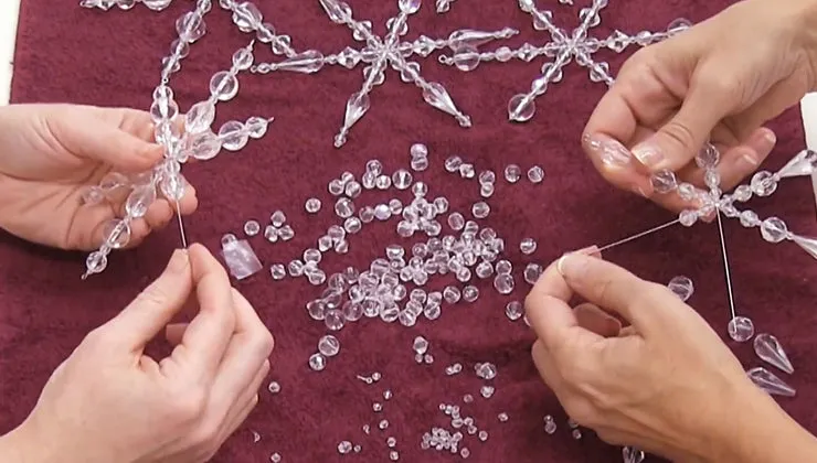 Instructions for Making the Set of 6 Snowflake Christmas Ornaments