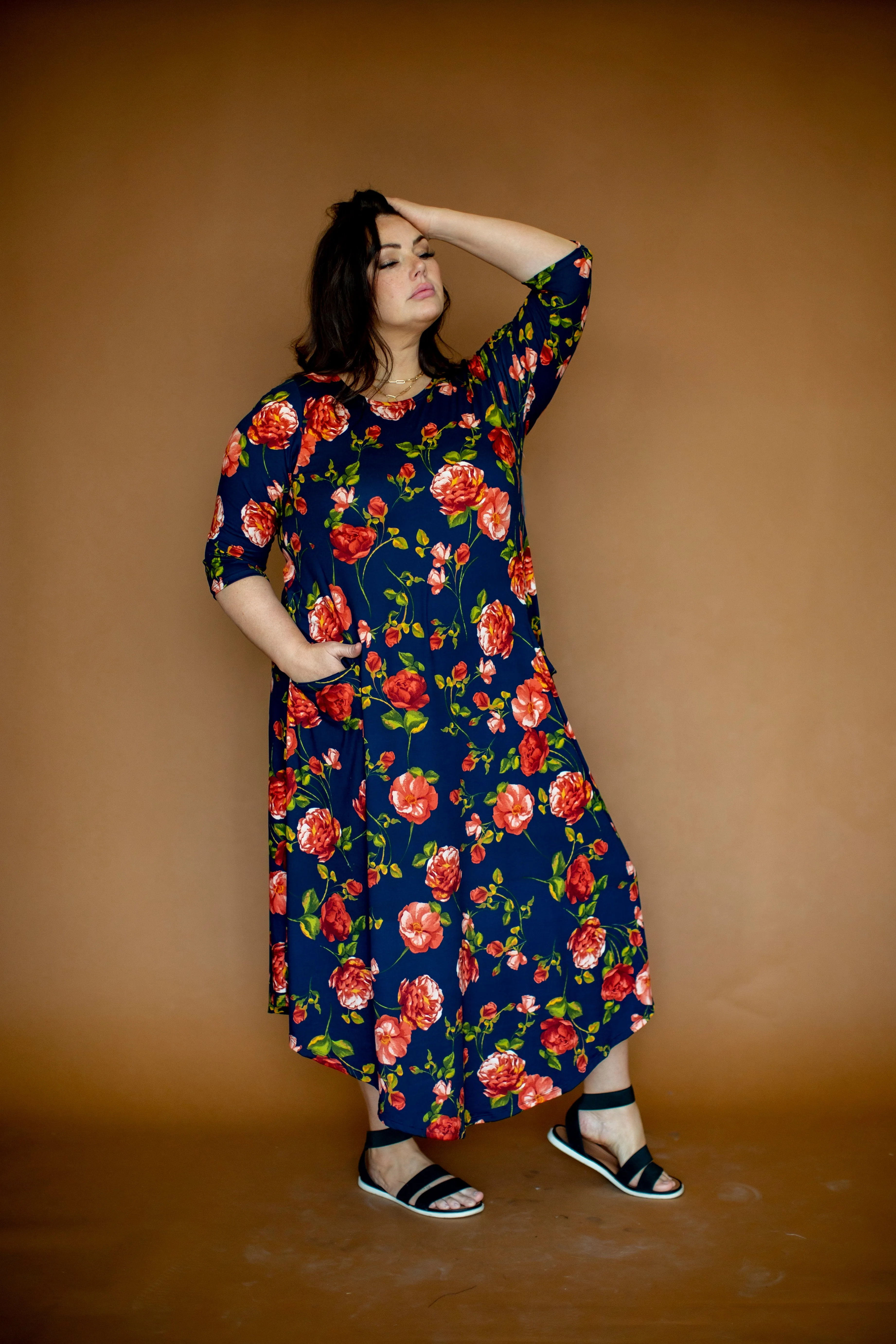 Jessi Dress Navy Sunset Rose