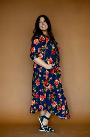Jessi Dress Navy Sunset Rose