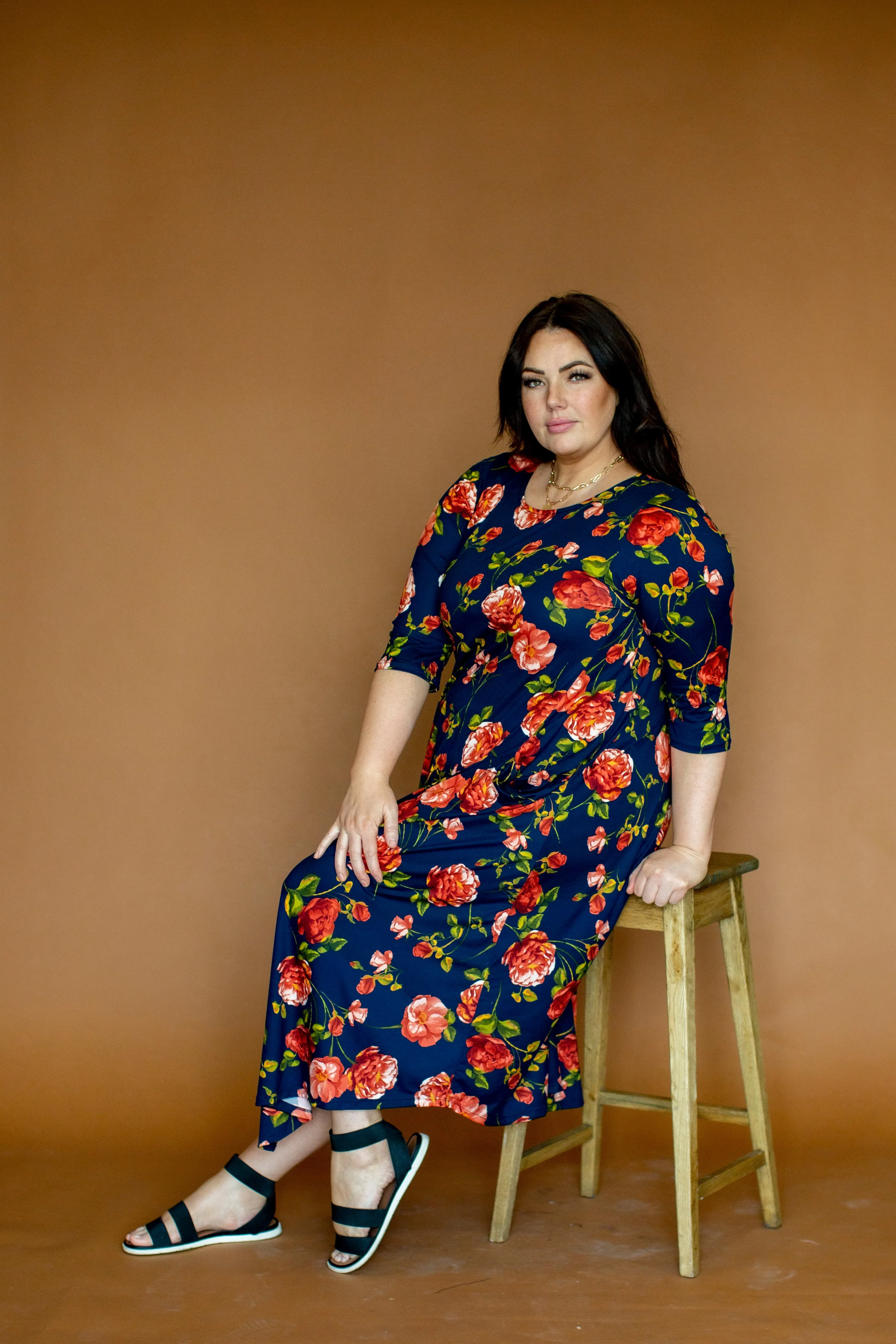 Jessi Dress Navy Sunset Rose