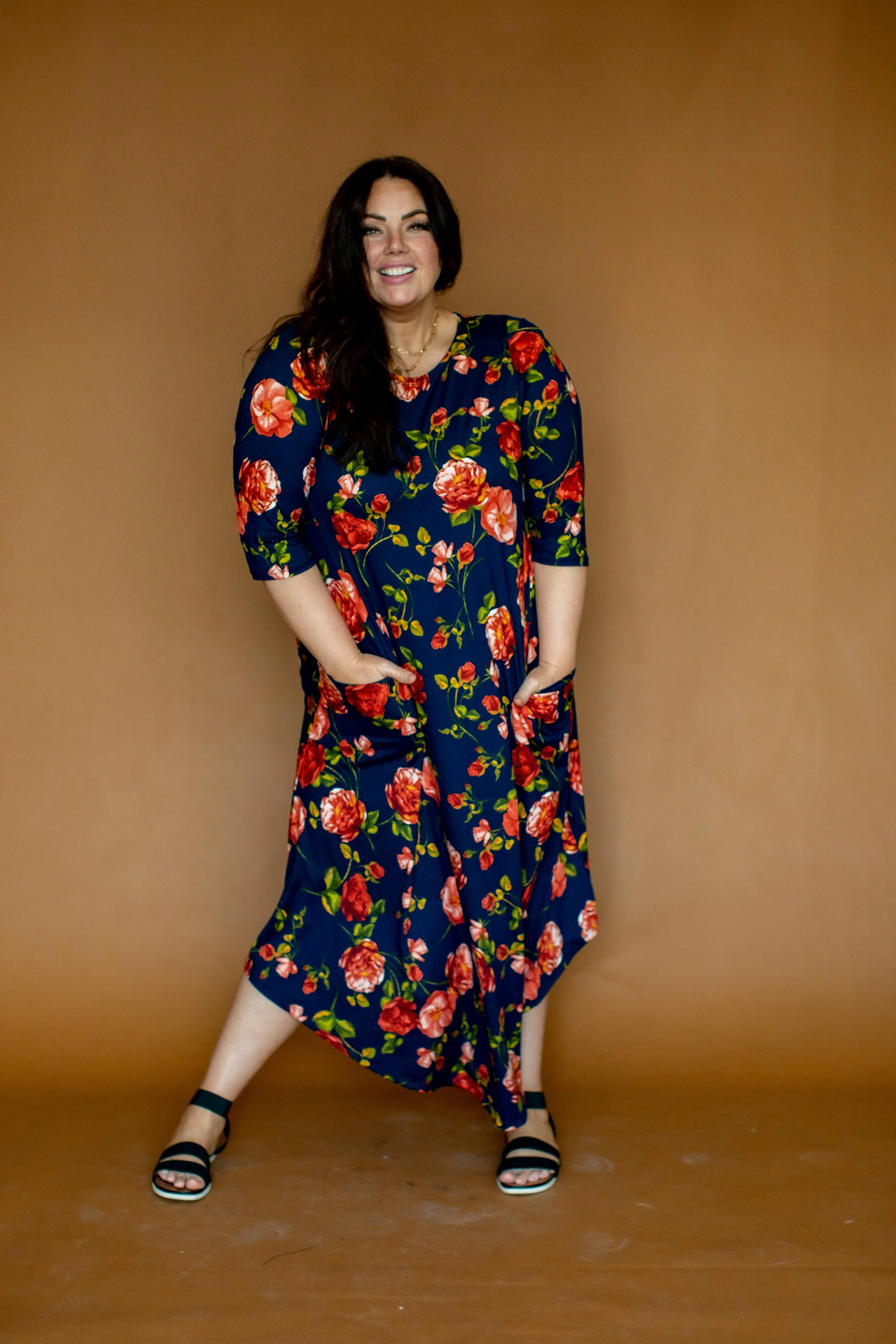 Jessi Dress Navy Sunset Rose