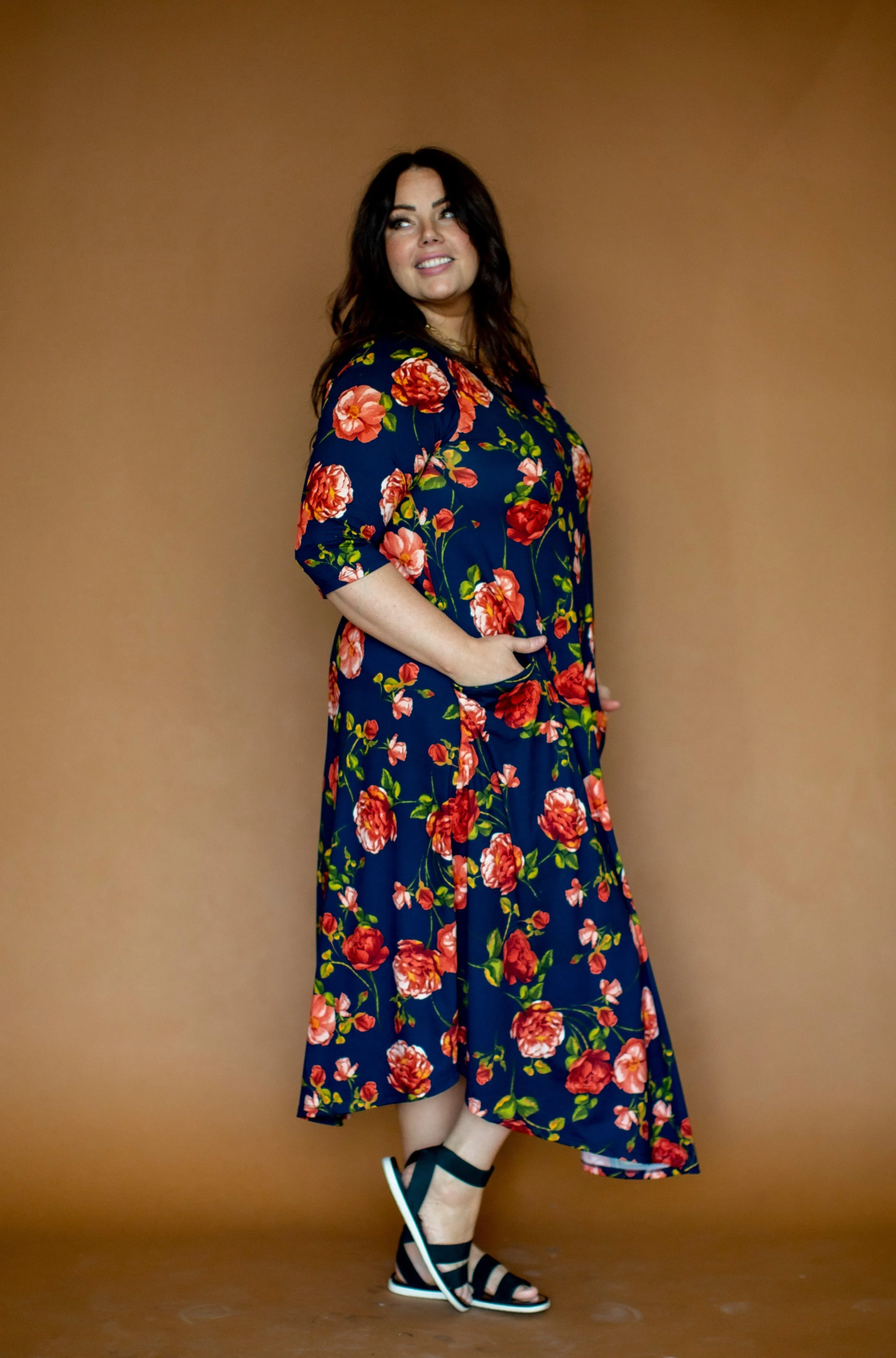 Jessi Dress Navy Sunset Rose