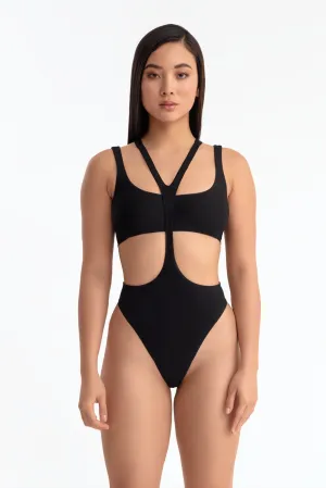 JODIE HARNESS BODYSUIT BLACK