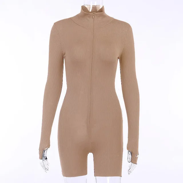 Ladies letter lucky cutout biker Bodycon bodysuit