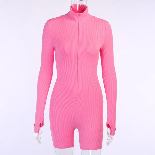 Ladies letter lucky cutout biker Bodycon bodysuit