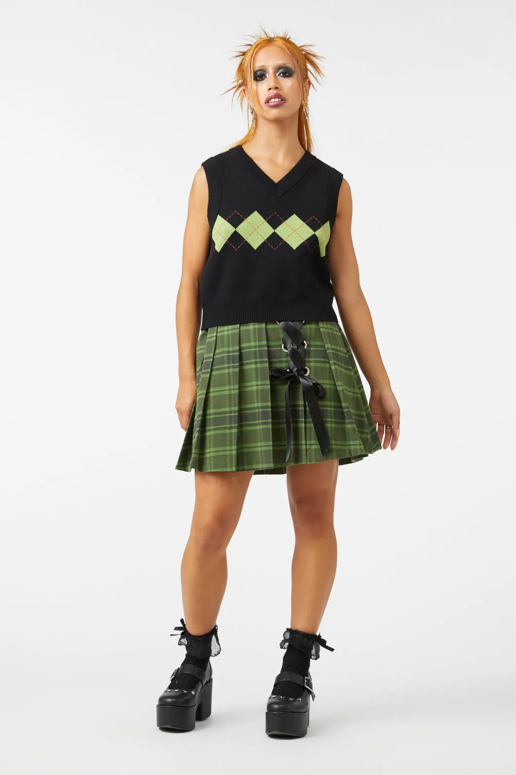 Large Argyle Knit Vest