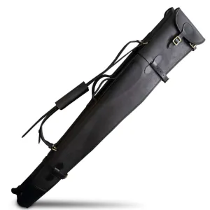 Leather Double Shotgun Slip Case with Flap, Buckle, and Zipper