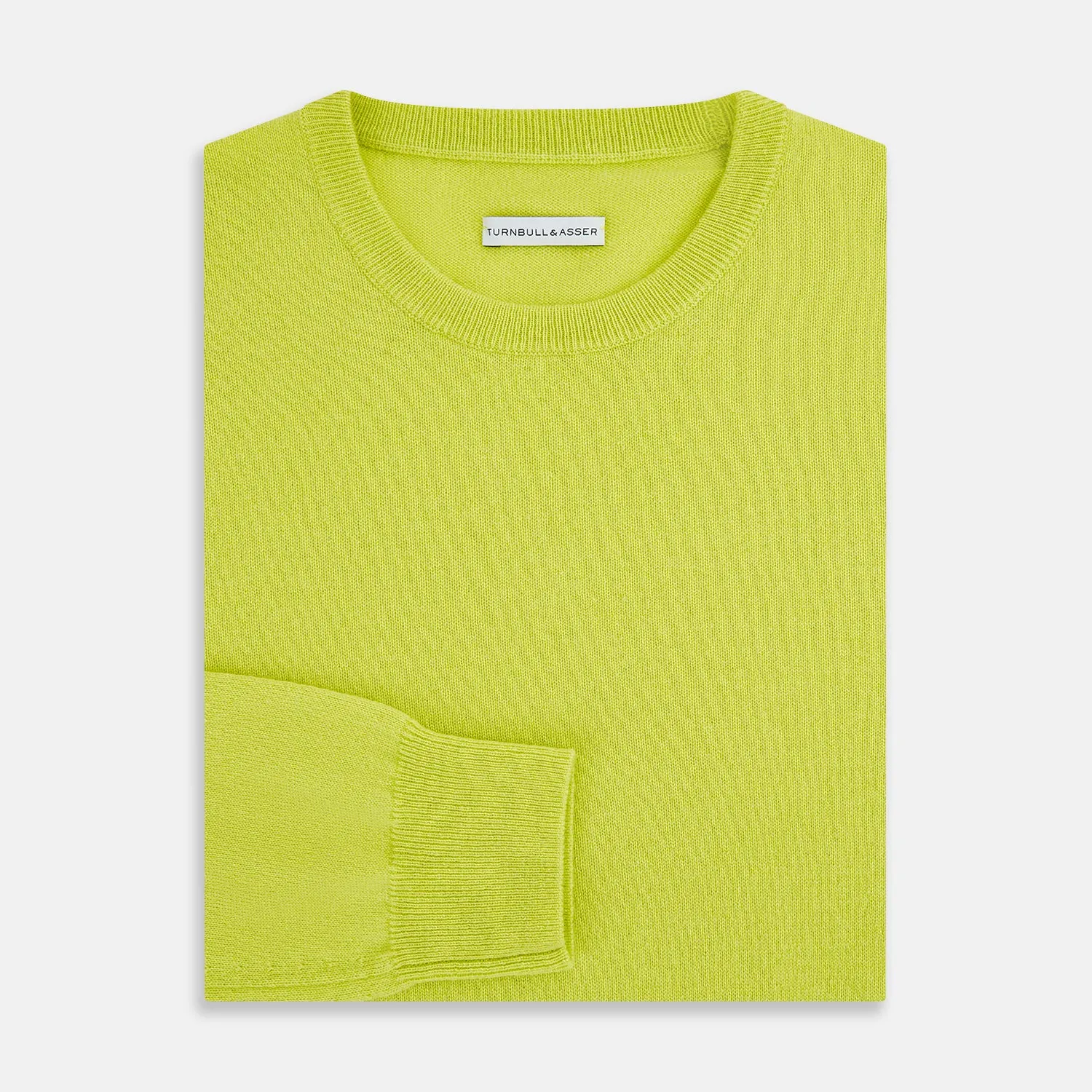 Lemon Green Cashmere Round Neck Jumper