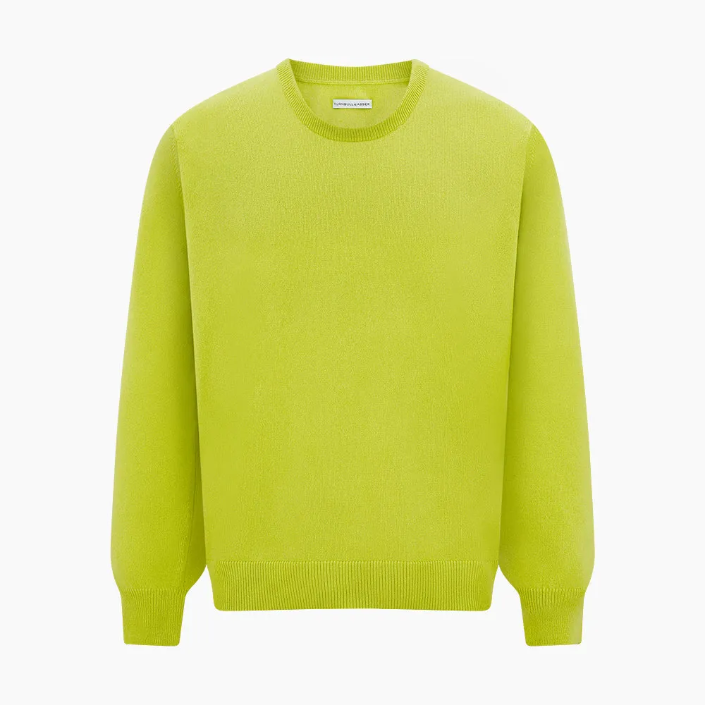 Lemon Green Cashmere Round Neck Jumper
