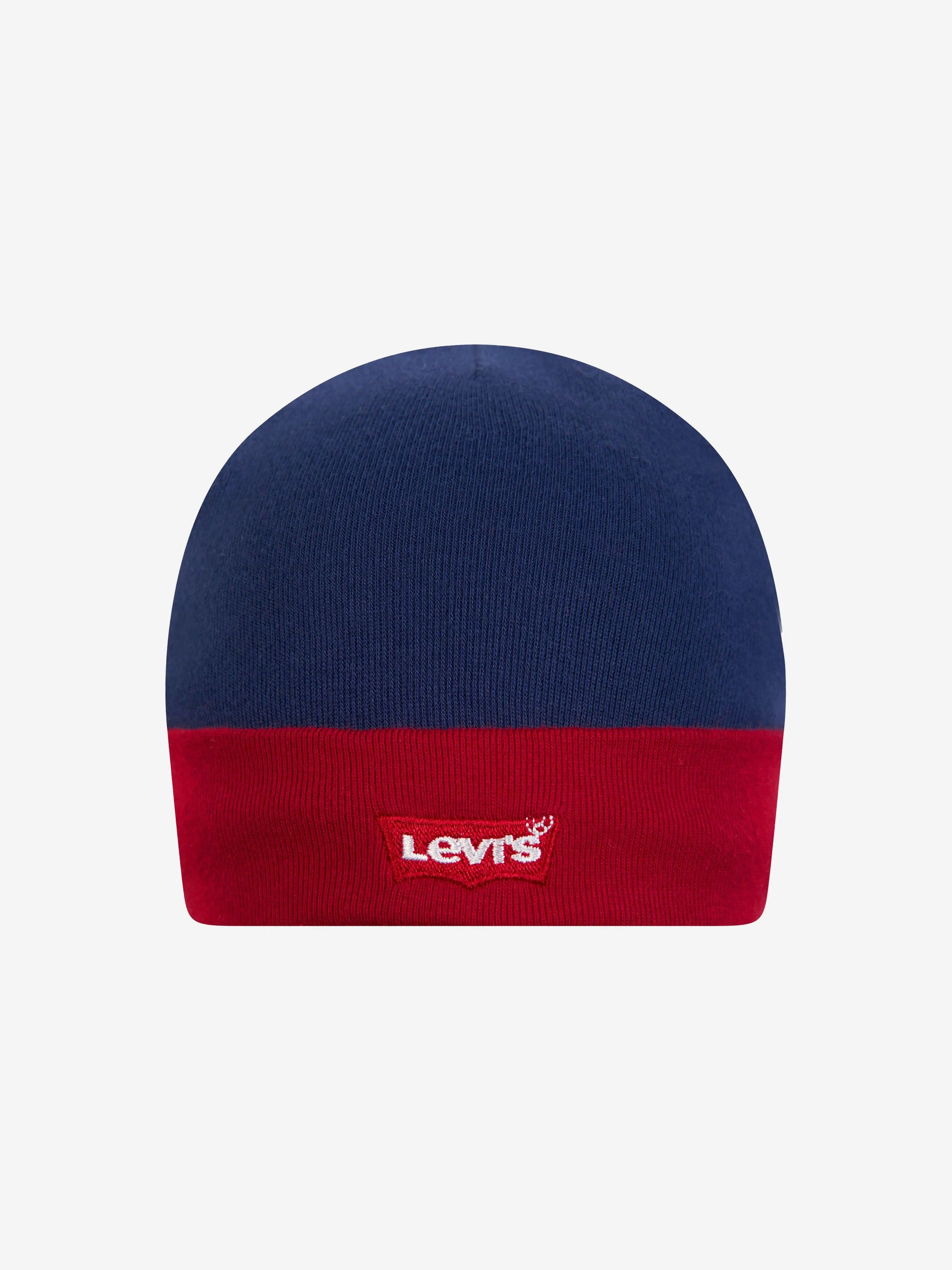 Levi's Baby Batwing Onesie Hat and Bootie Set in Navy