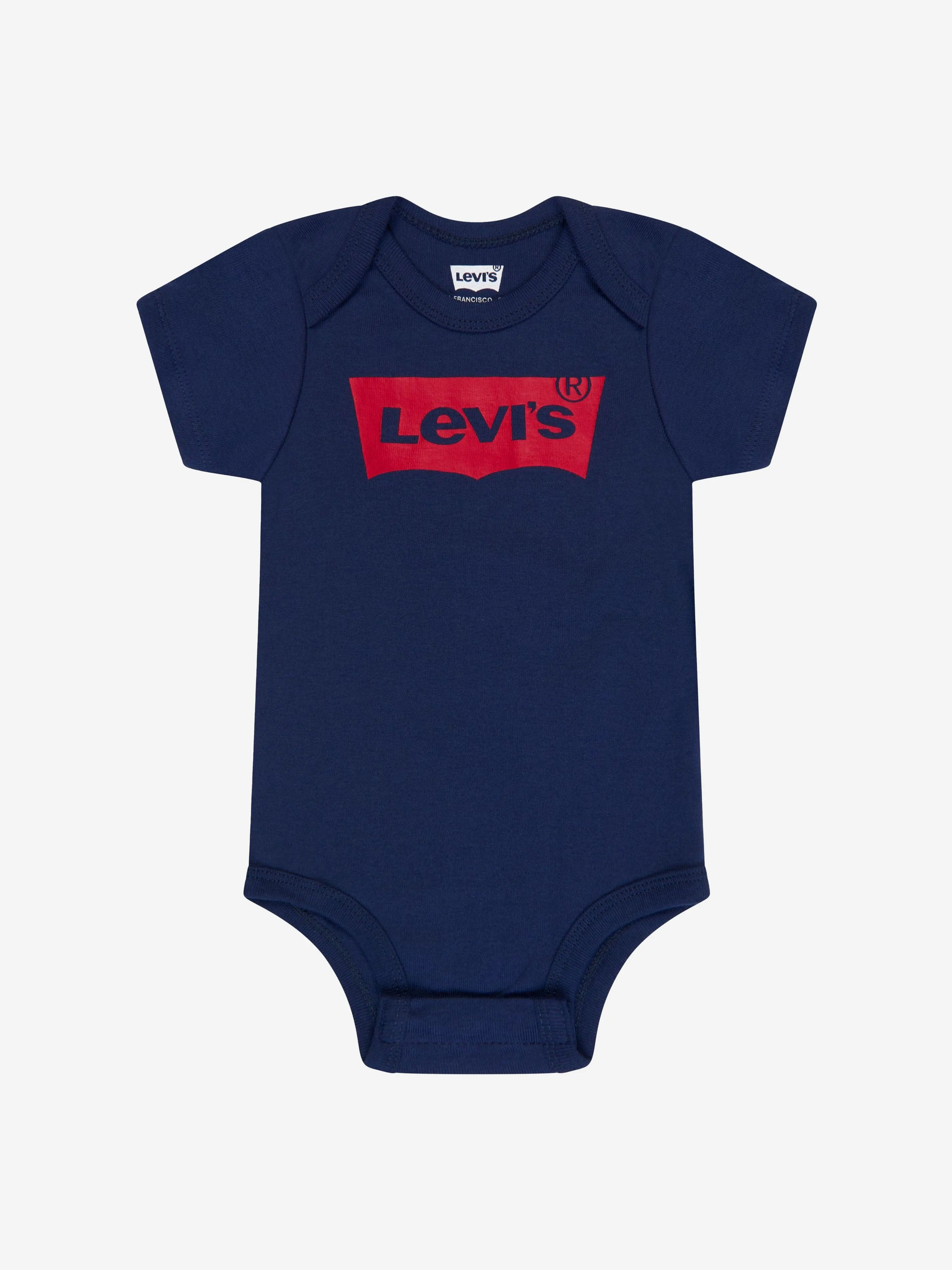 Levi's Baby Batwing Onesie Hat and Bootie Set in Navy