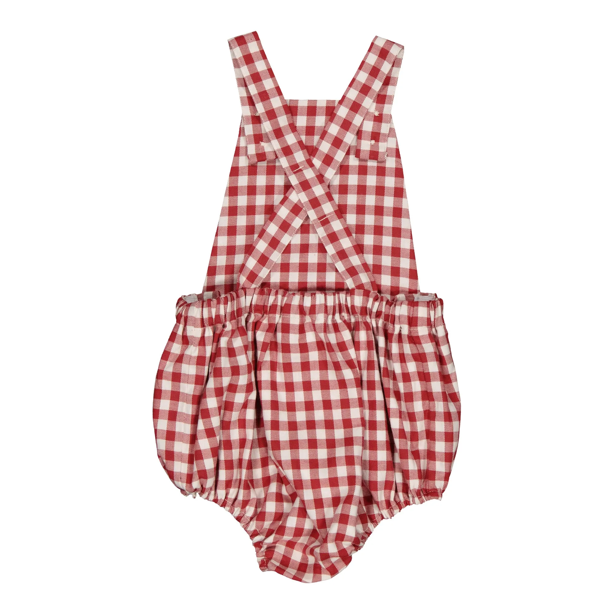Loan Romper in Large Red Gingham Twill