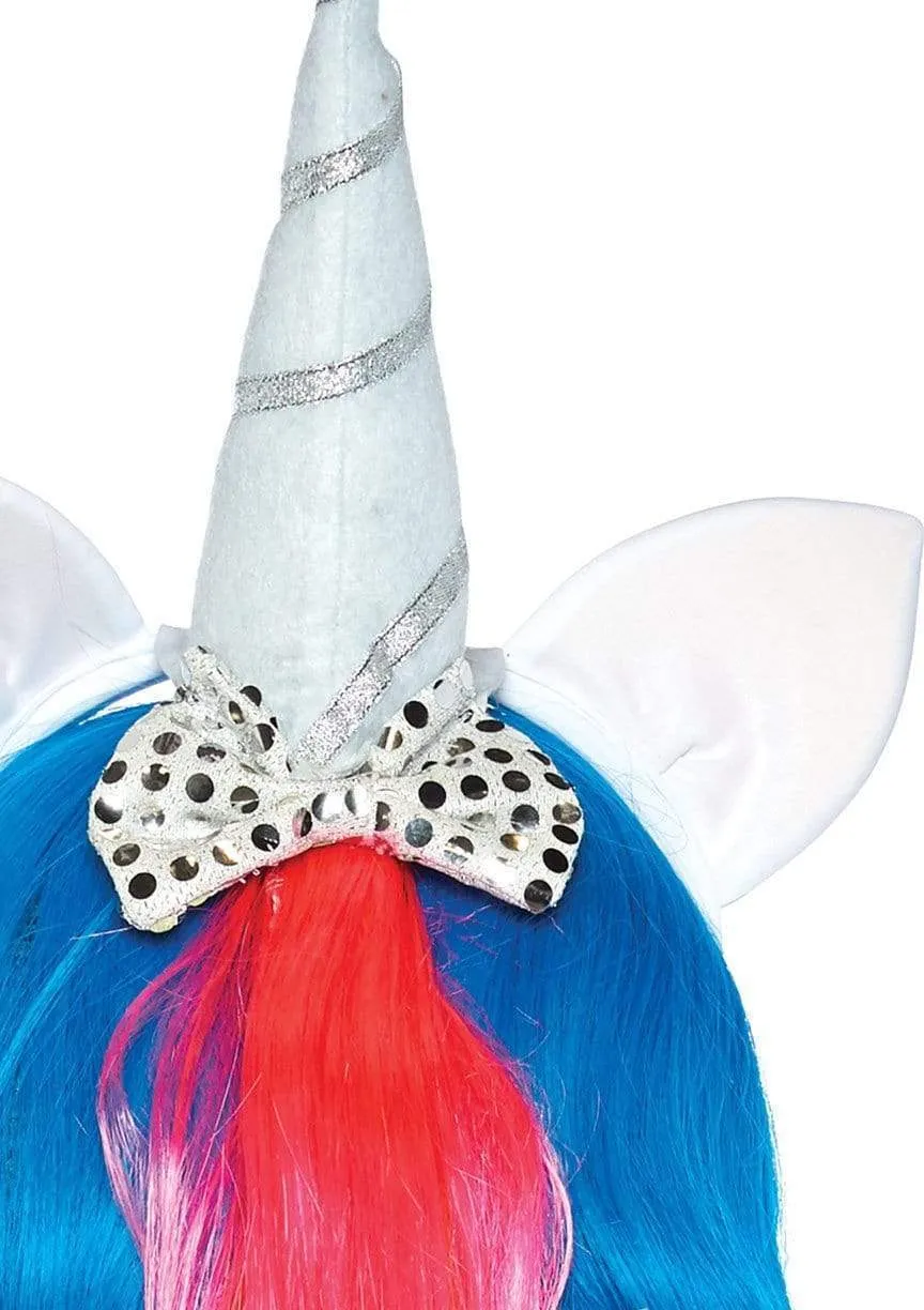 Magical Unicorn Headband with Rainbow Wig Mane