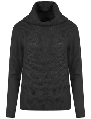 Matisse Cowl Neck Knitted Jumper in Black - Amara Reya