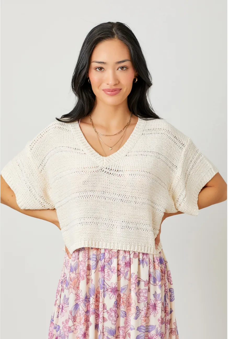 Melanie Melange Crop Sweater