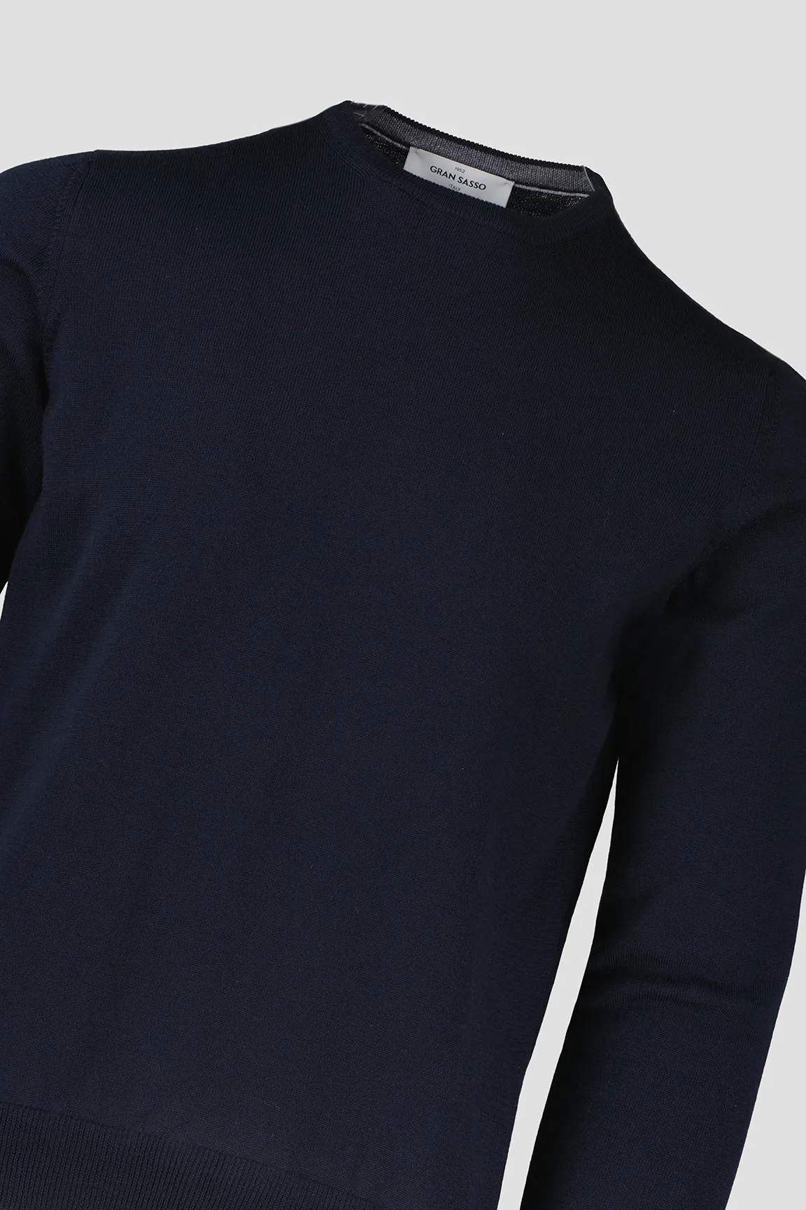 Men's Gran Sasso Navy Crew Neck Knitted Jumper