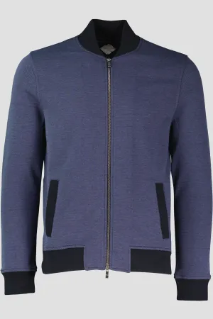 Men's Pal Zileri Navy Jersey Bomber Jacket
