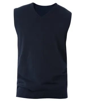 Mens sleeveless V-neck jumper | Navy