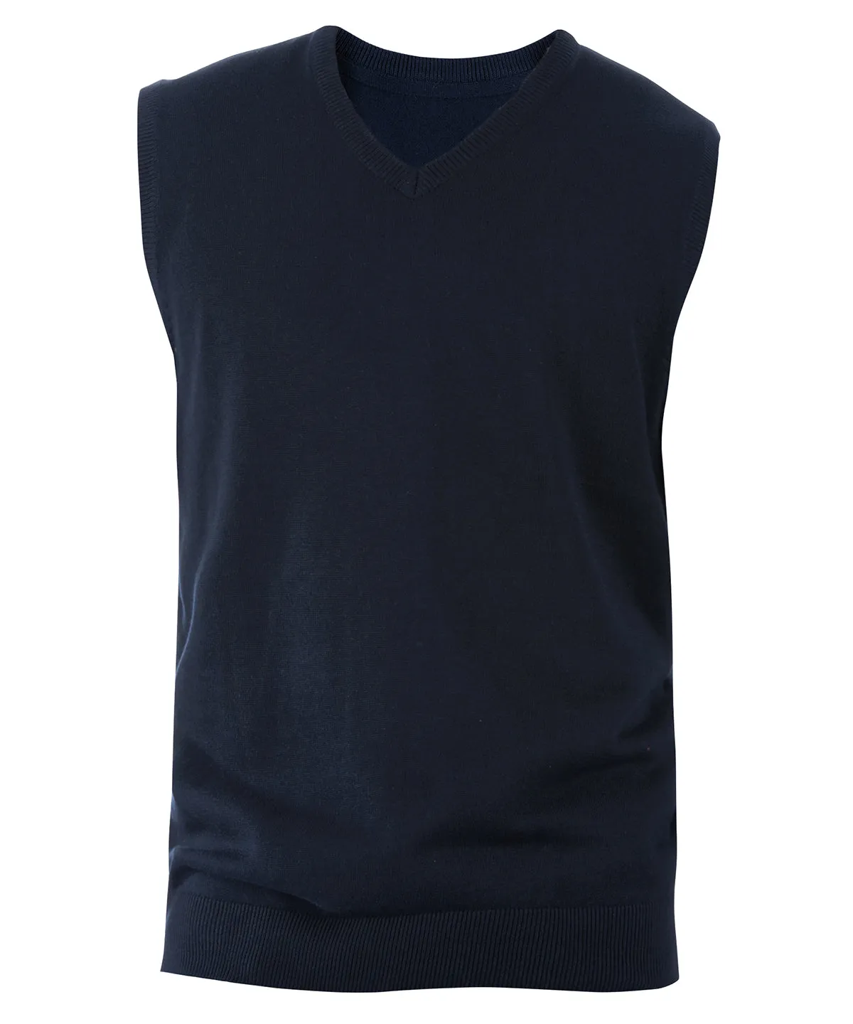 Mens sleeveless V-neck jumper | Navy
