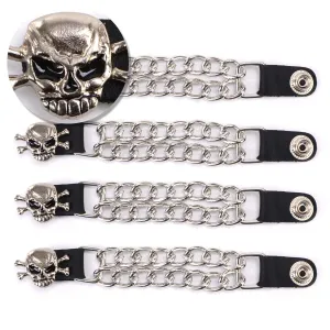 Milwaukee Leather MLA6041SET Skull and Cross Bones 4-PCS Vest Extender