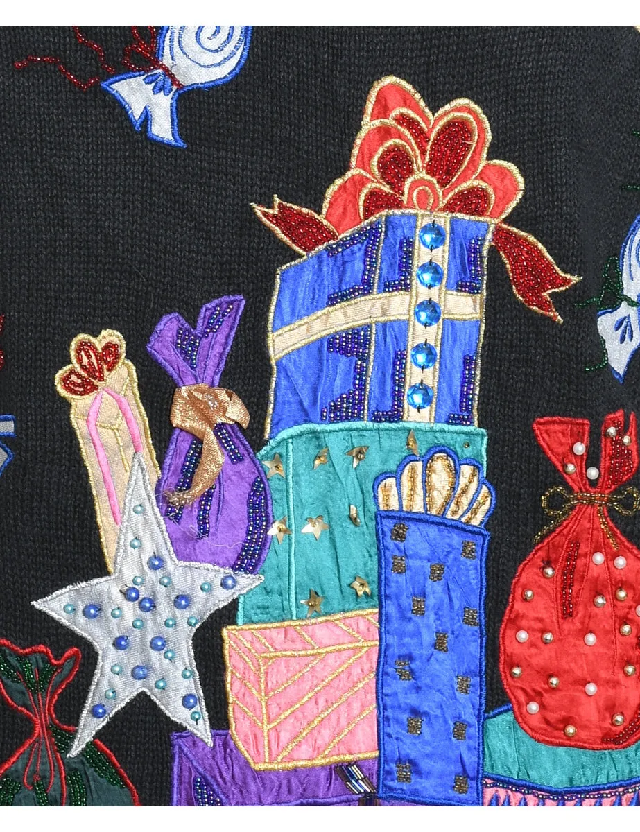 Multi-Colour Present Design Christmas Jumper - S