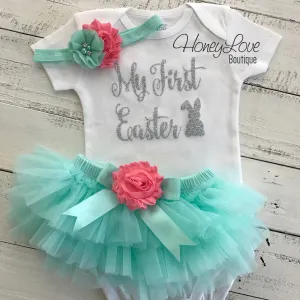 My First Easter Outfit - Gold or Silver glitter