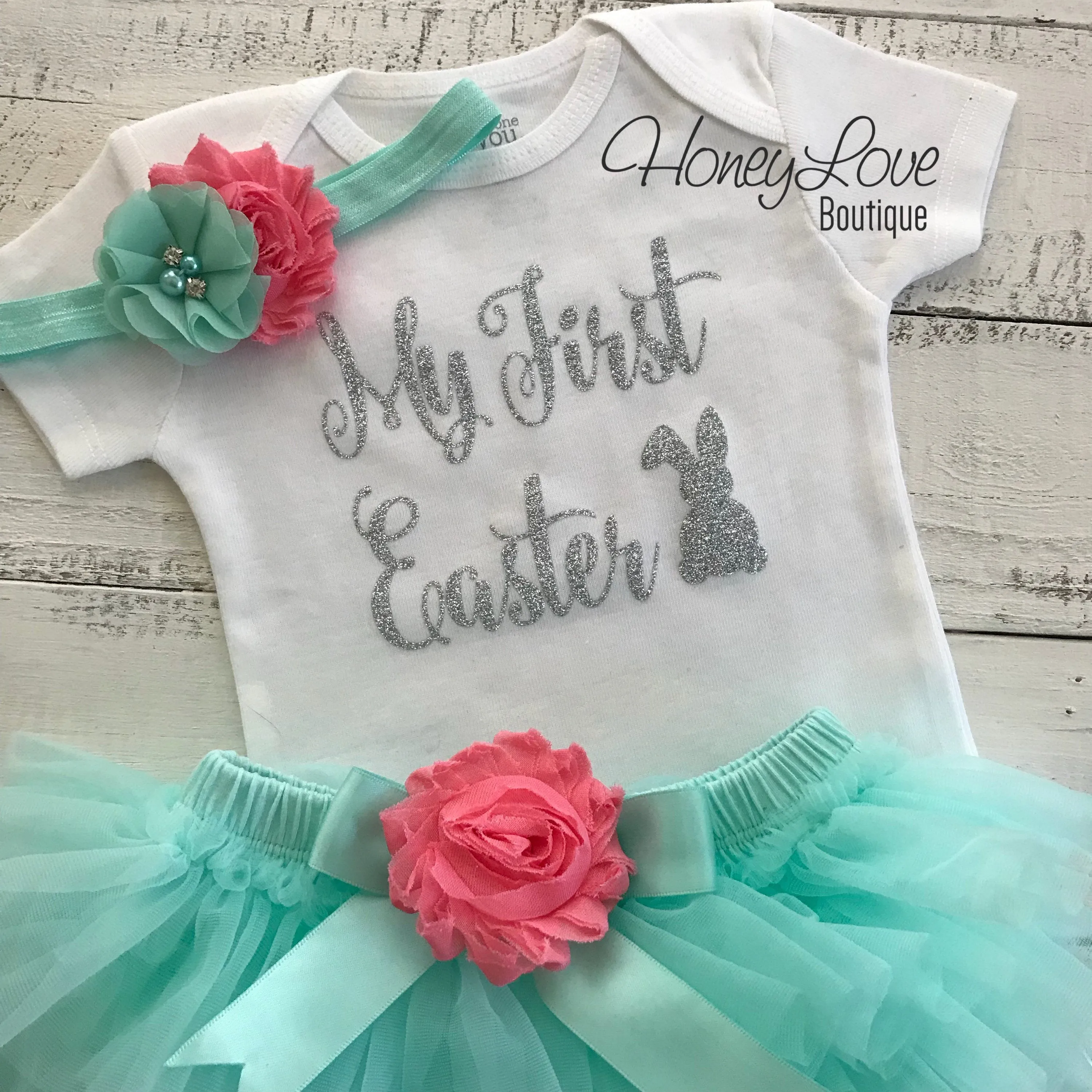 My First Easter Outfit - Gold or Silver glitter