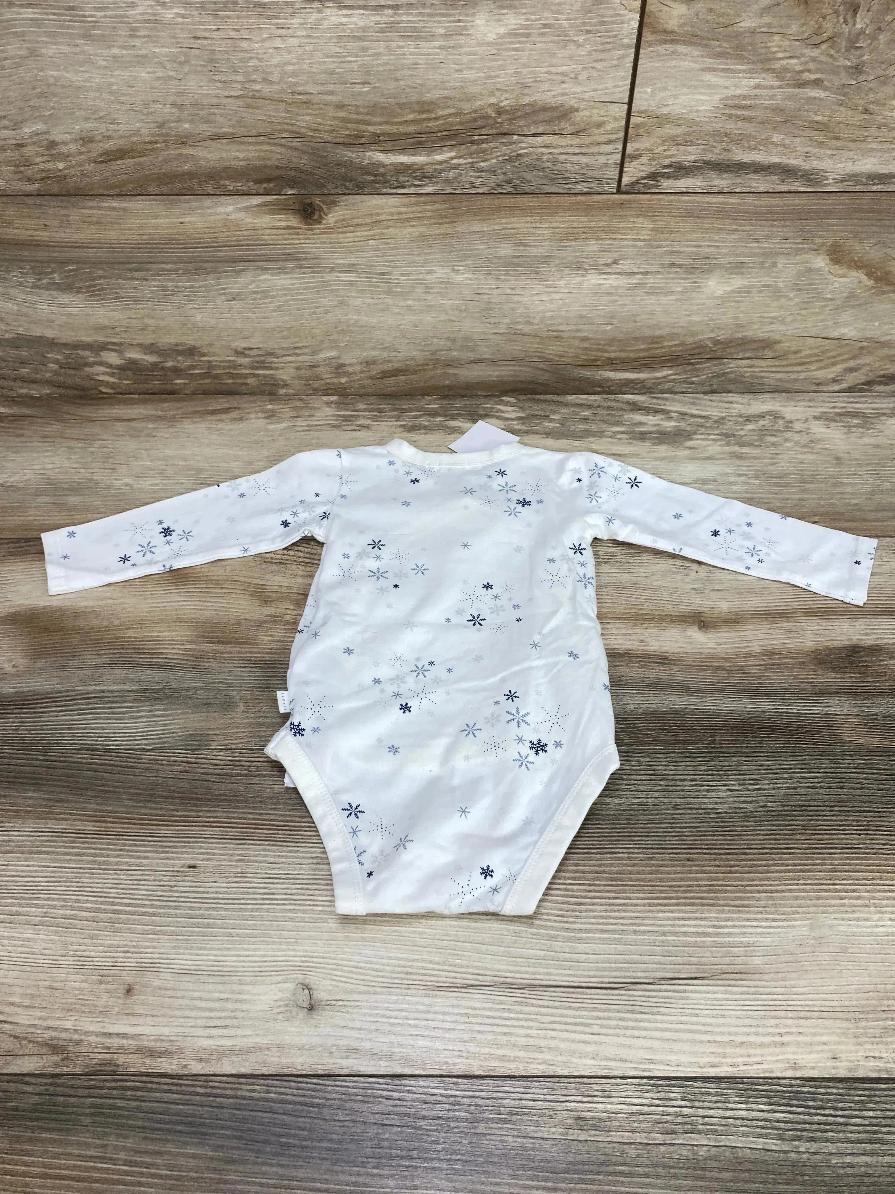 NEW Firsts by Petit Lem Snowflake Kimono Bodysuit White sz 9m