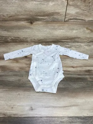 NEW Firsts by Petit Lem Snowflake Kimono Bodysuit White sz 9m