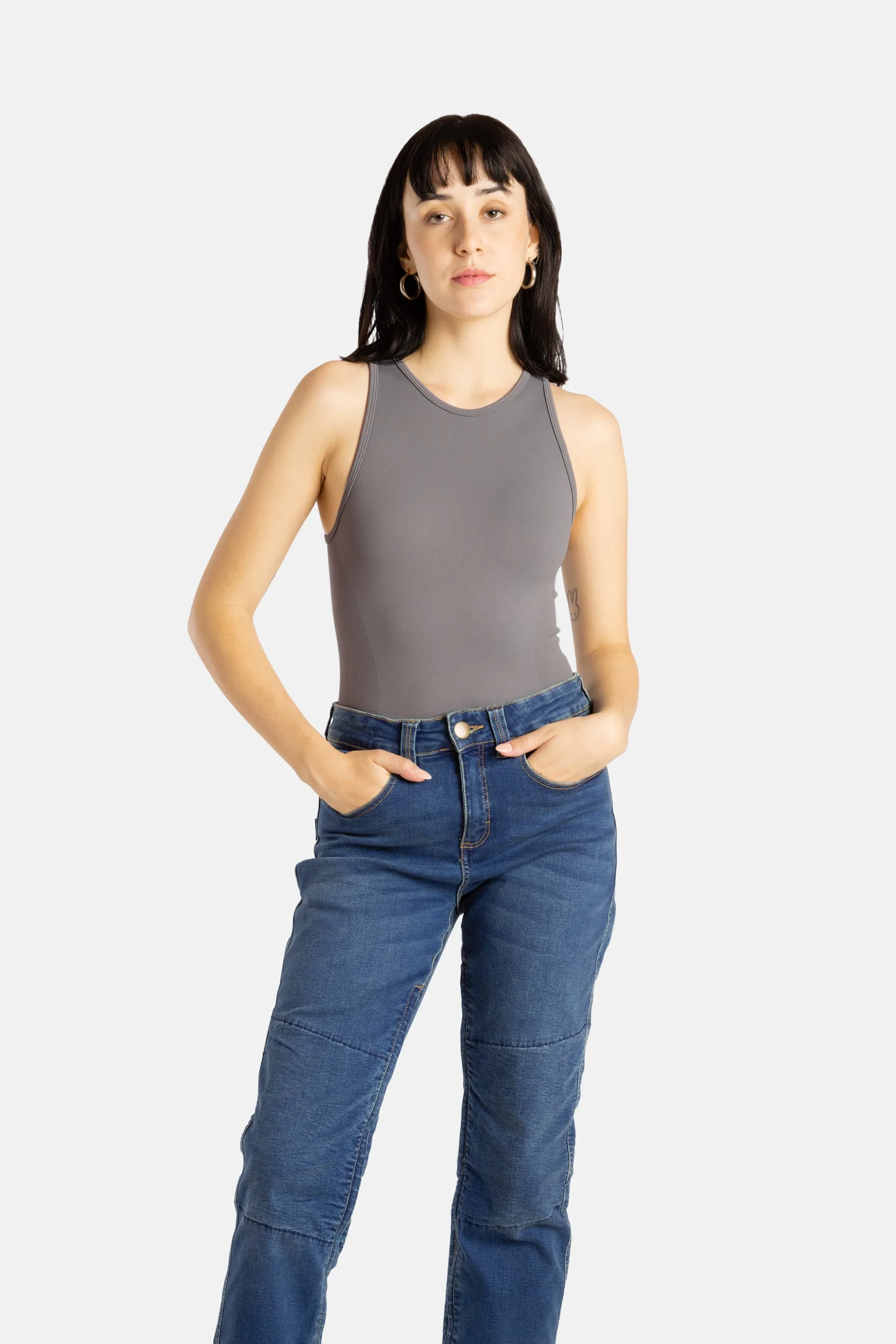No Limbits Adaptive Women's Charcoal Sensory Compression Tank