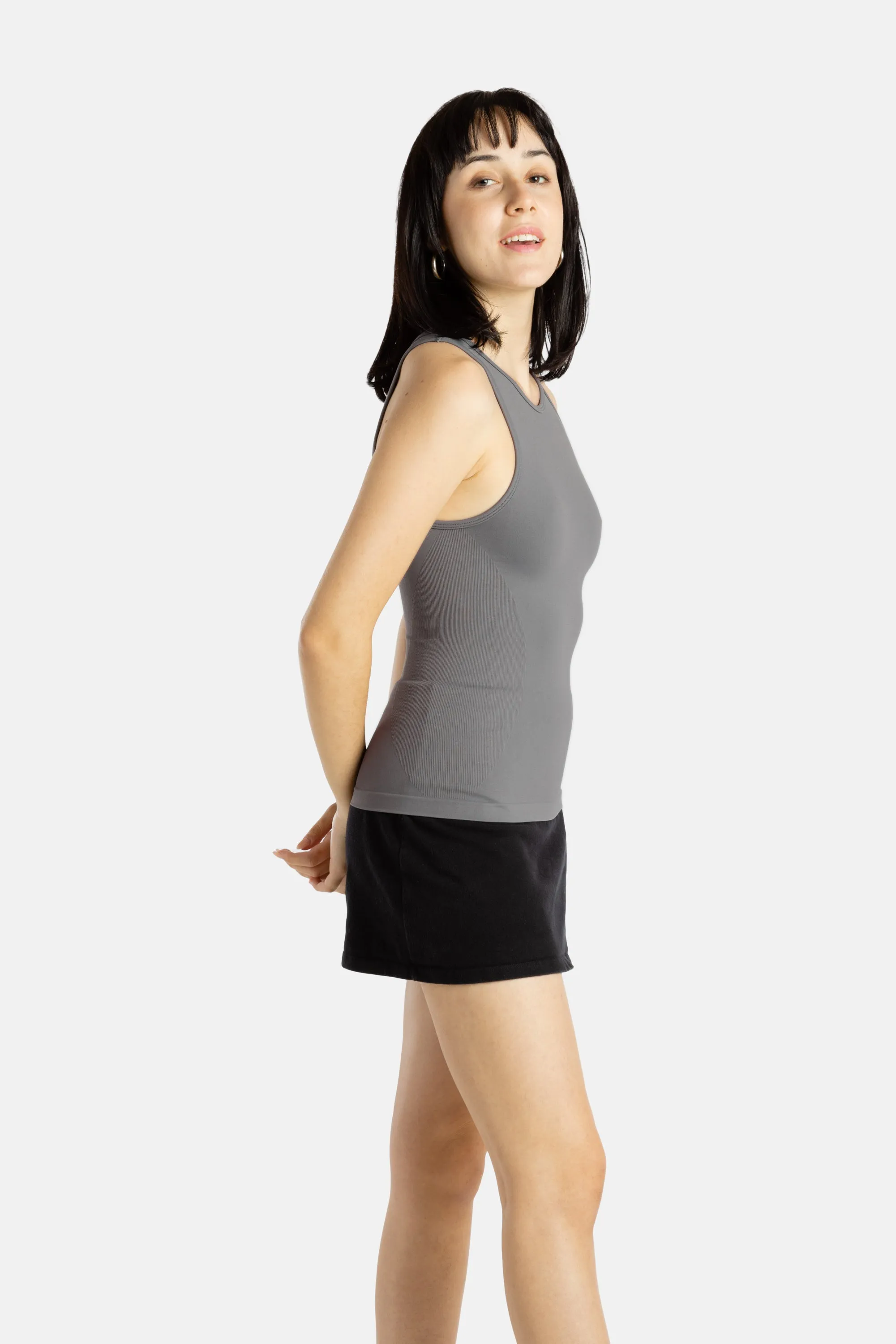 No Limbits Adaptive Women's Charcoal Sensory Compression Tank