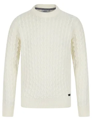 Nonso Wool Blend Chunky Cable Knitted Jumper in Cream - Tokyo Laundry