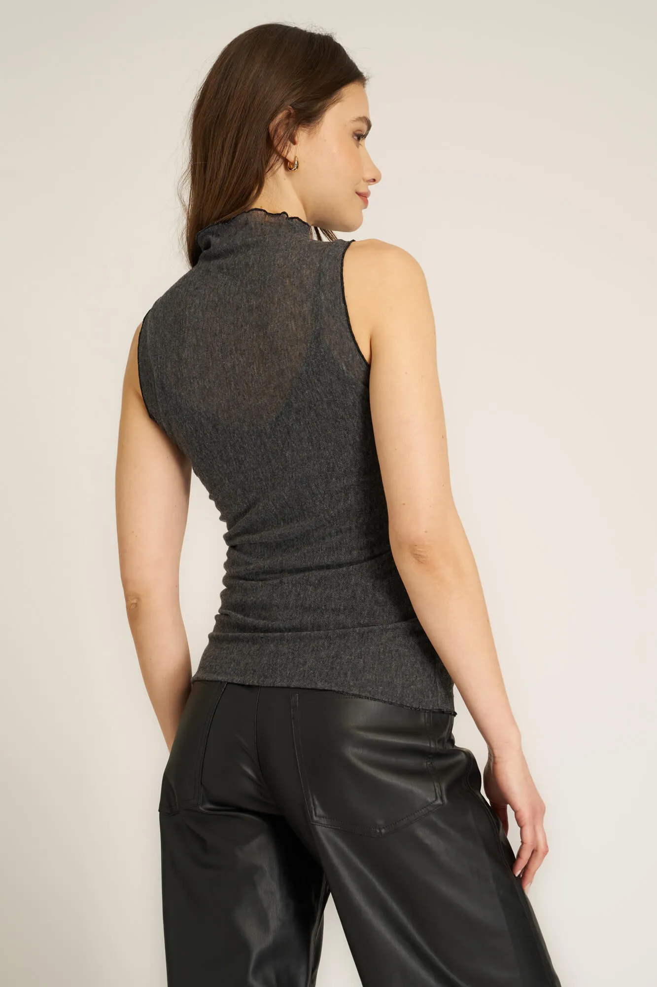 On The Town Layered Mesh Tank - Black
