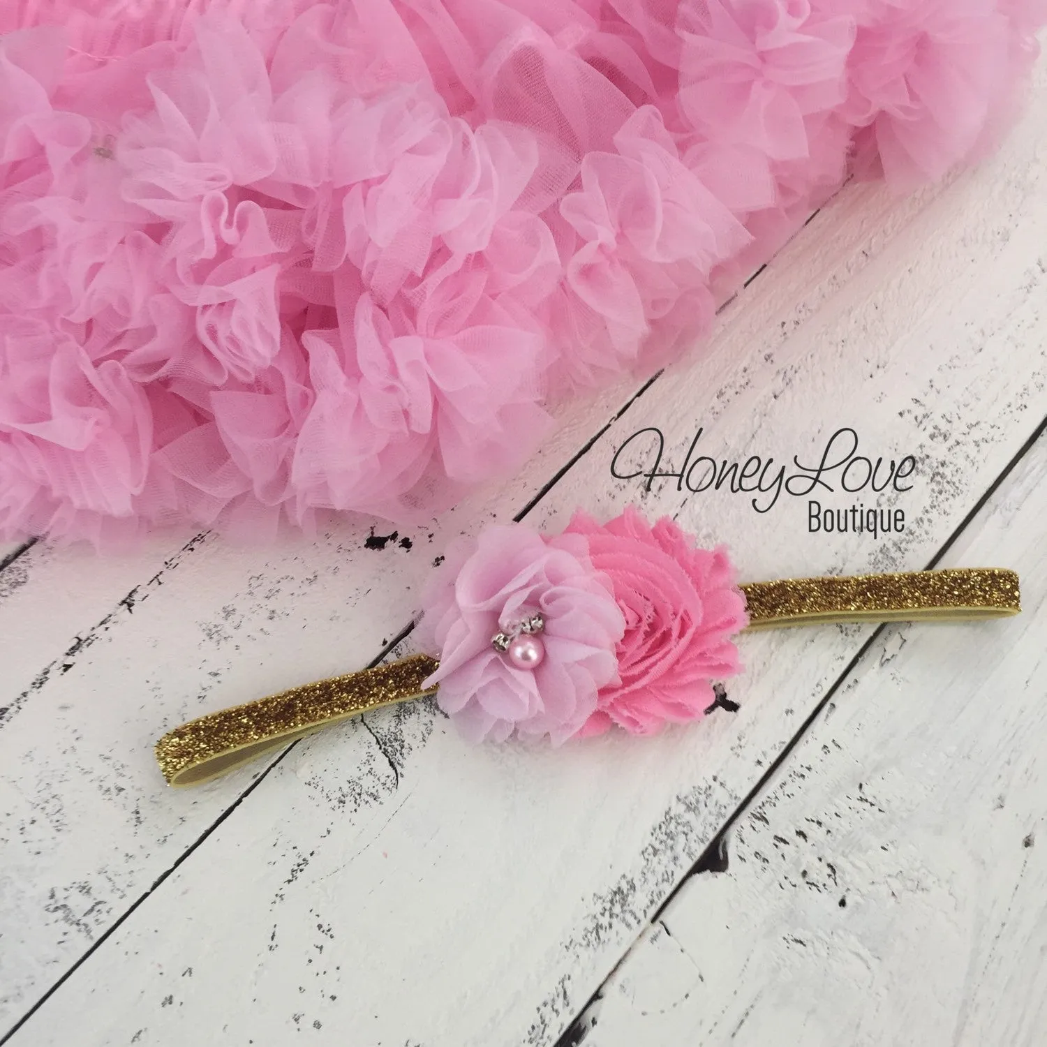 One - Birthday Outfit - Gold or Silver with light pink