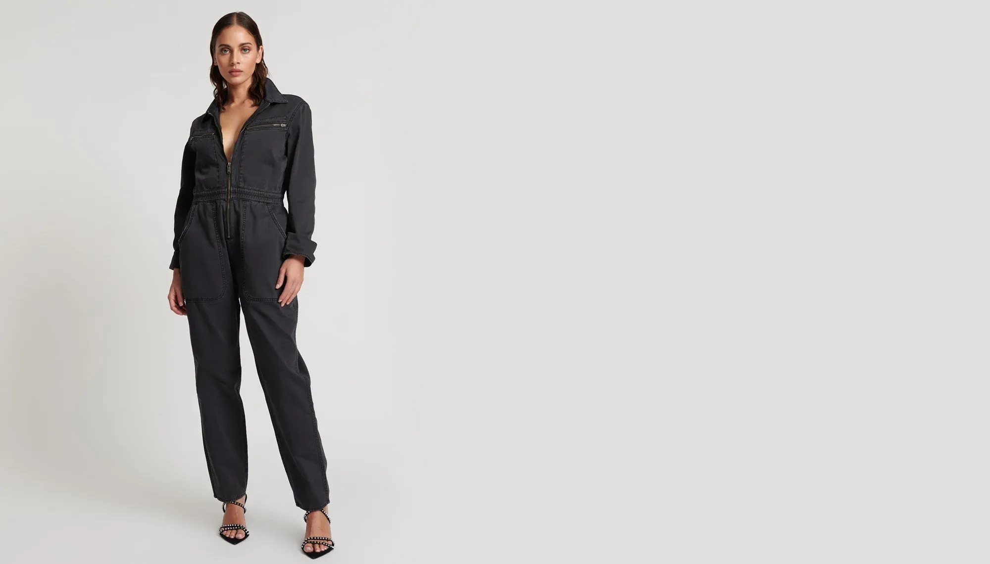 ONE TEASPOON Womens Black Olivia Overall